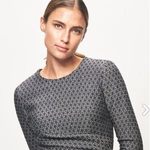 THE FOLD LONDON - 100% Wool Top - Navy + White/Cream Fabric - Size UK6 / US2